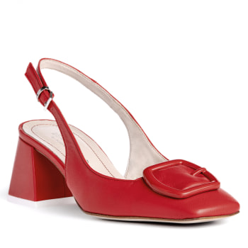 Red leather sandals womens online