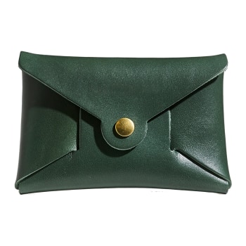 The Mini Compact Wallet in Fern Green Multi Leather