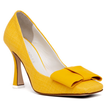 Yellow designer heels hot sale
