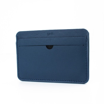 Abstract Leather Cardholder in NAVY MULTI