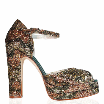Designer shoes gold discount