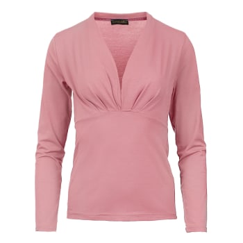 Dahlia Pink Silk Linen Raglan Sleeve Blouse - Women's Evening Shirts
