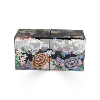 Mini Luxury Jewelry Storage Box With Metal Buttons