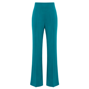 Mohair Zigzag Knitted Pants - Dark Green Melange, CCY currency