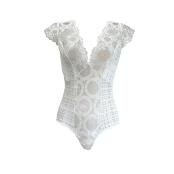 White Lace Bodysuits For Women