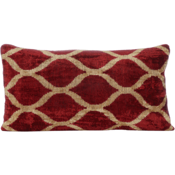 Leather Pillow, Red Brands, Fringe, Large Size