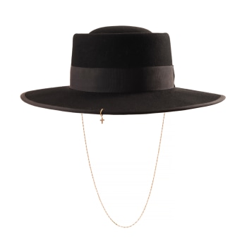 Louise Green Wool Bucket Hat - Black Hats, Accessories