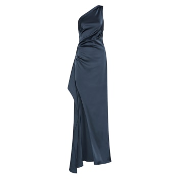Capri Satin Cutout Maxi Dress in Sky Blue