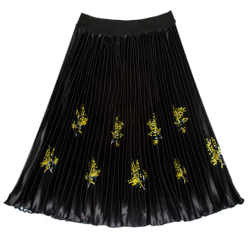 Damier Pleated Skirt - Luxury Black