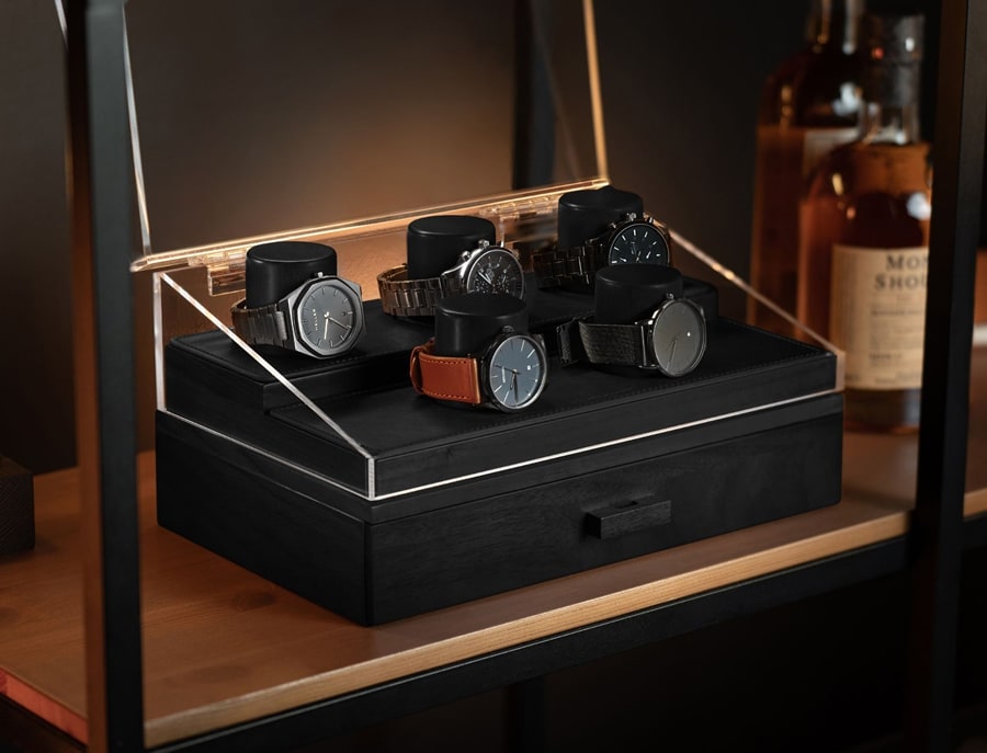 Oulm CH164 - Orologio da uomo Steampunk con scheletro meccanico automatico in lega di acciaio inossidabile Earthen