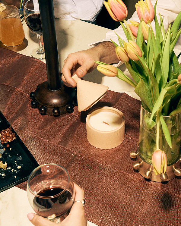People drinking wine at a table