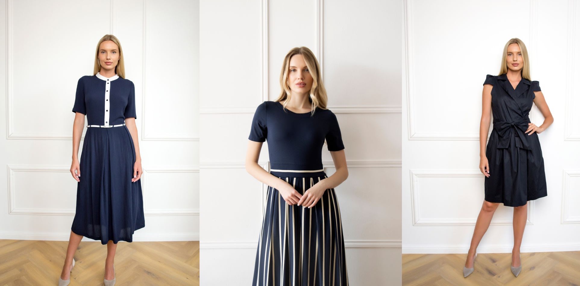 Magnificent Long Jersey Blue And Gold Dress With Pockets Magnificent Long Jersey Blue And Gold Dress With Pockets