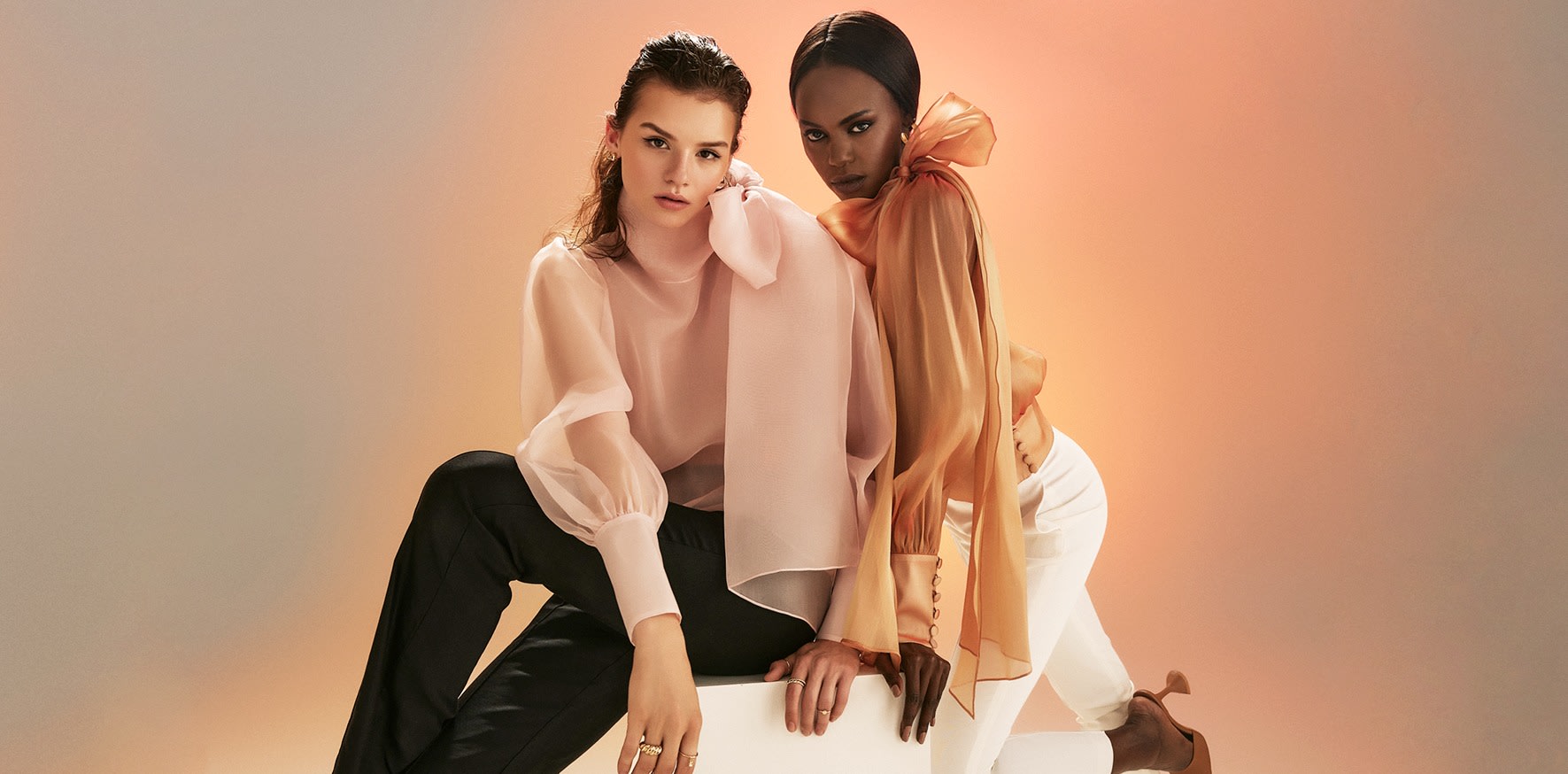 Sheer Pink Organza Silk Blouse | LITA COUTURE | Wolf & Badger
