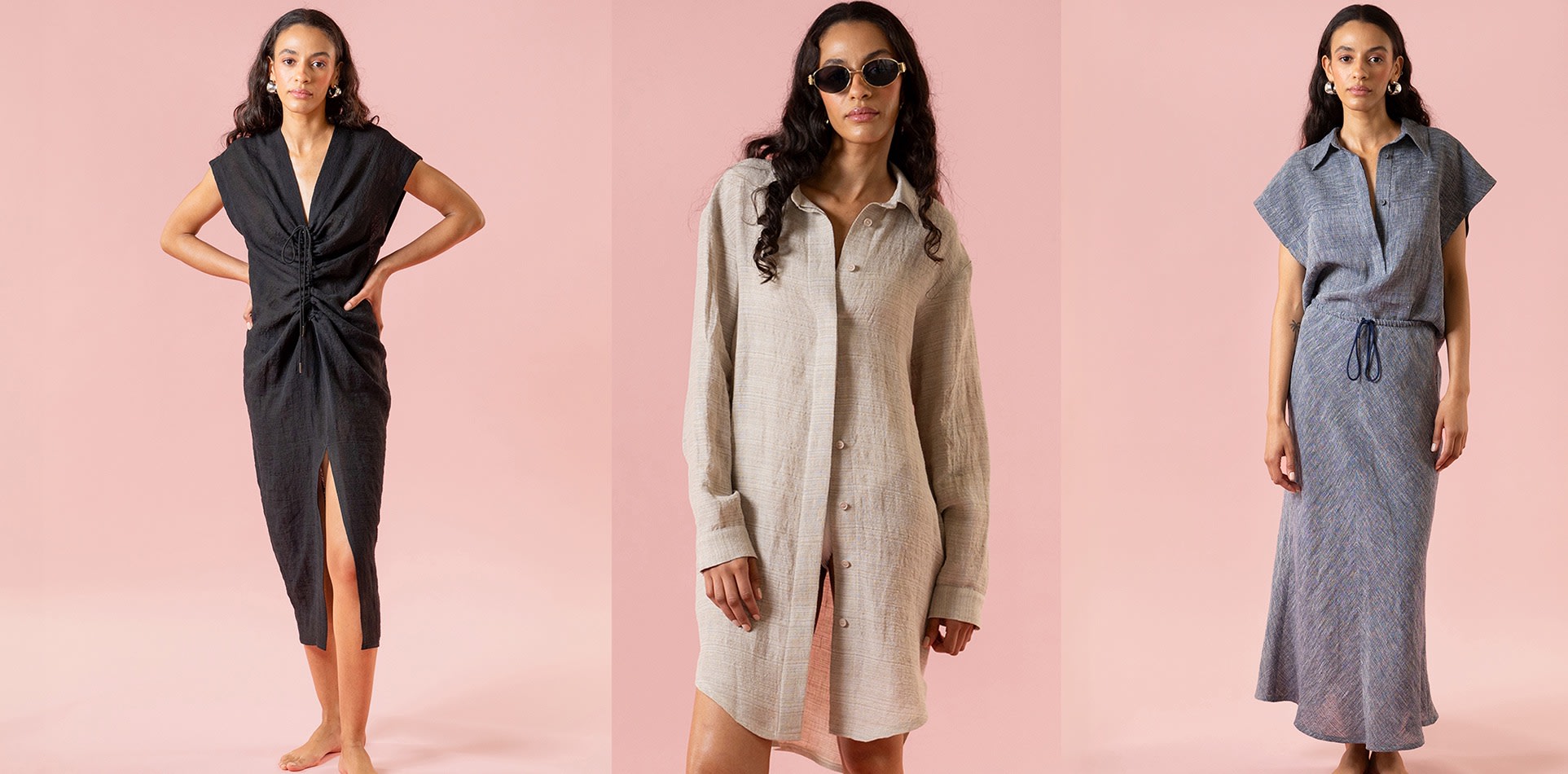 Kim Luxe Linen Wrap Dress - Indigo | The Summer Edit | Wolf & Badger