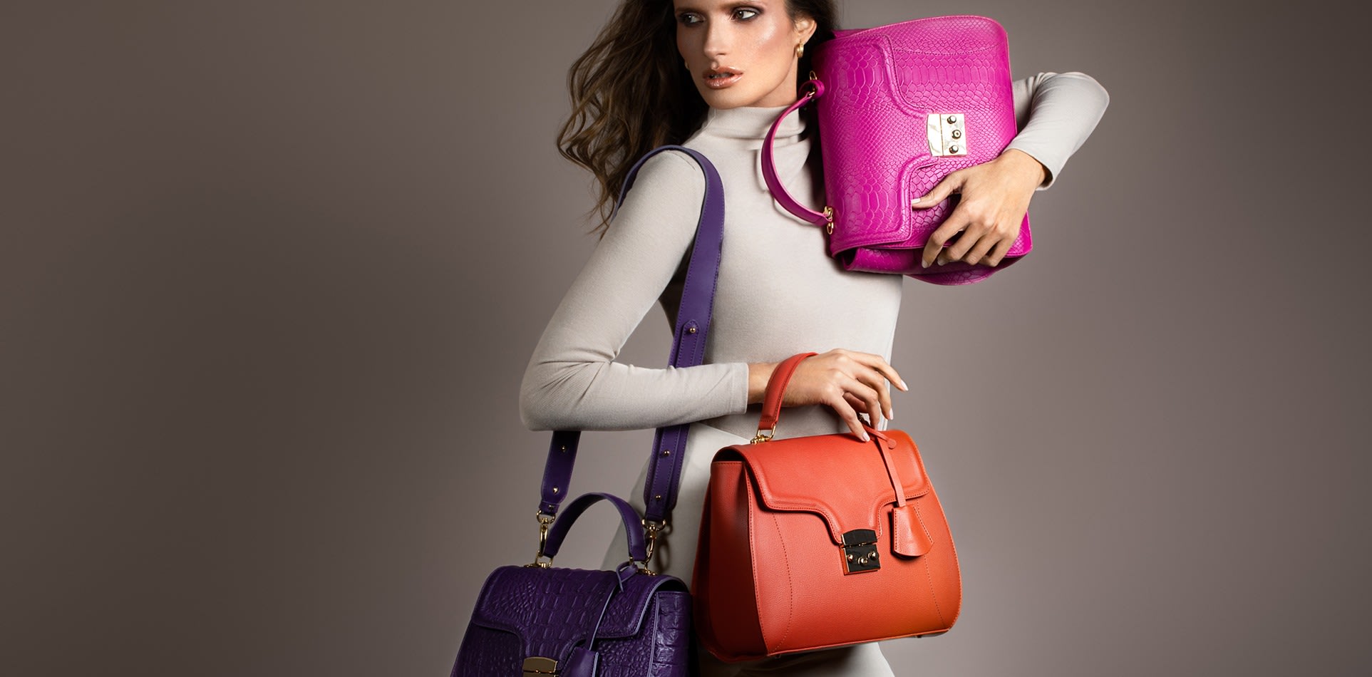 Kali Mini Leather Duffel Bag Black Python Berberovic Wolf & Badger