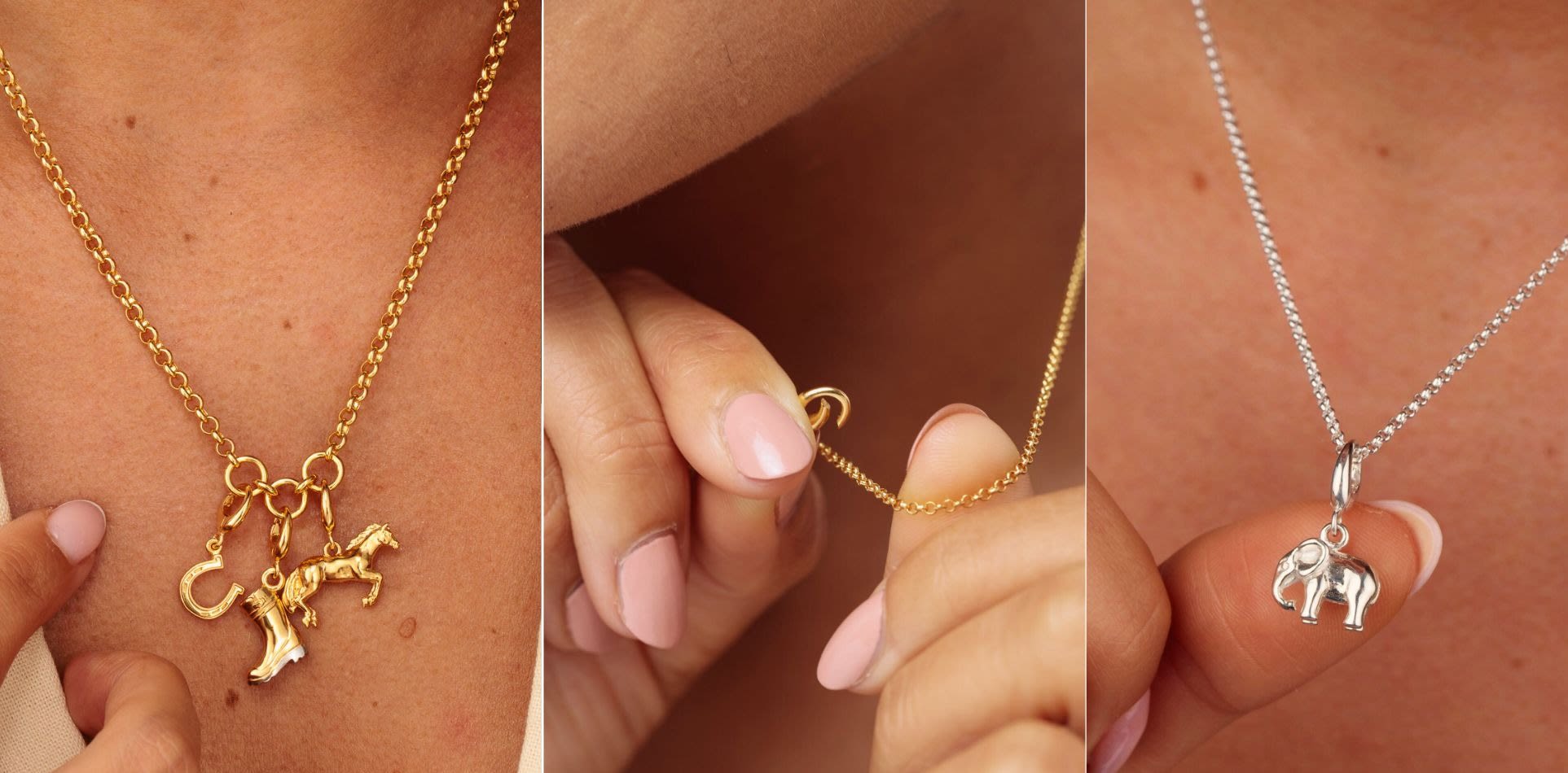 Gold Plated Hummingbird Charm Necklace | Lily Charmed | Wolf & Badger