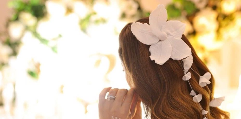 White Orchid Bridal Hair Pin | Yeva Sebastia | Wolf & Badger
