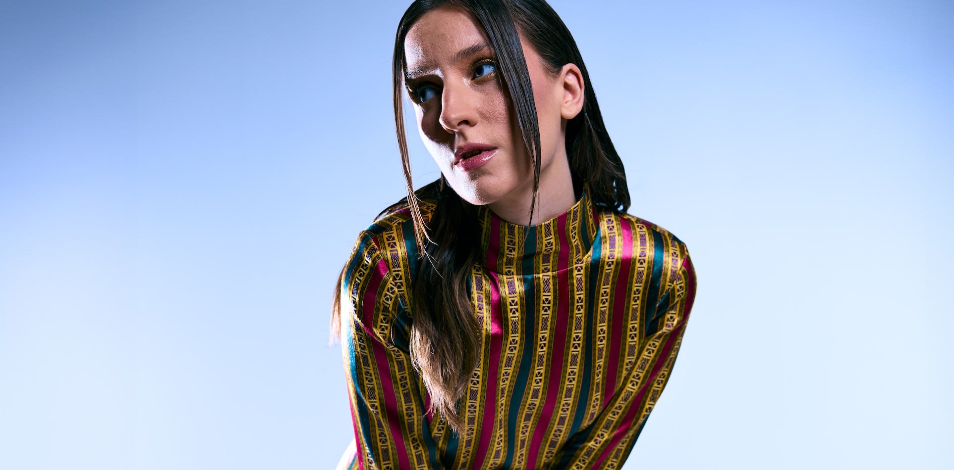 Ikat Peach Fuzz Set Long Jacket SĀFARÅH Wolf Badger