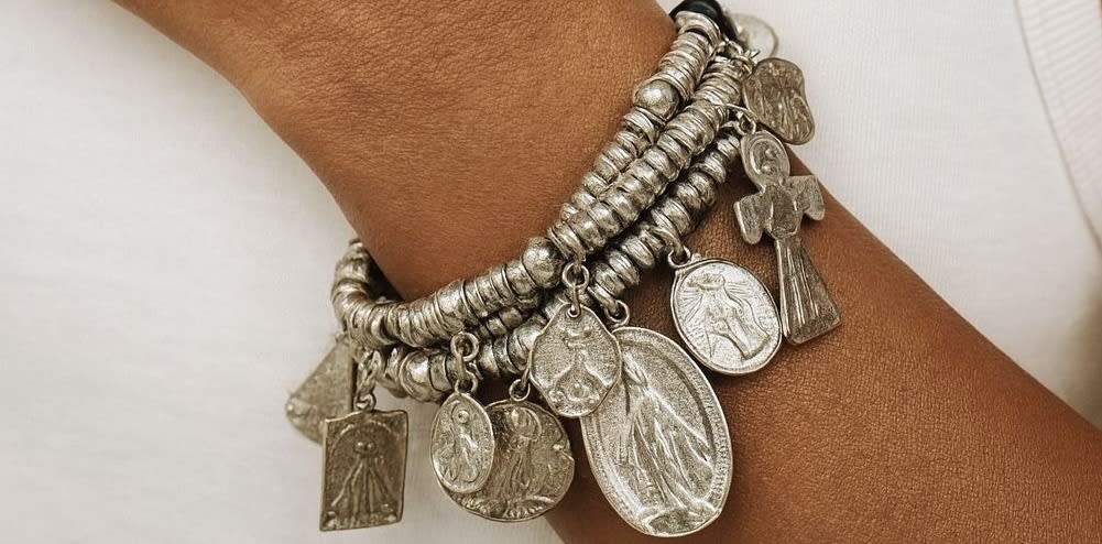 Serafina Antique Silver Charm Bracelet | By Virgo | Wolf & Badger