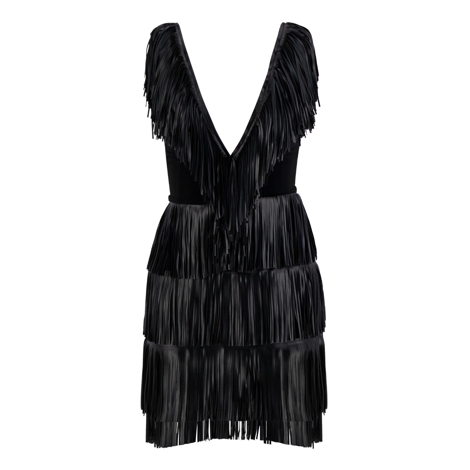 Agustina Vegan Leather Fringe Dress | NARCES | Wolf & Badger