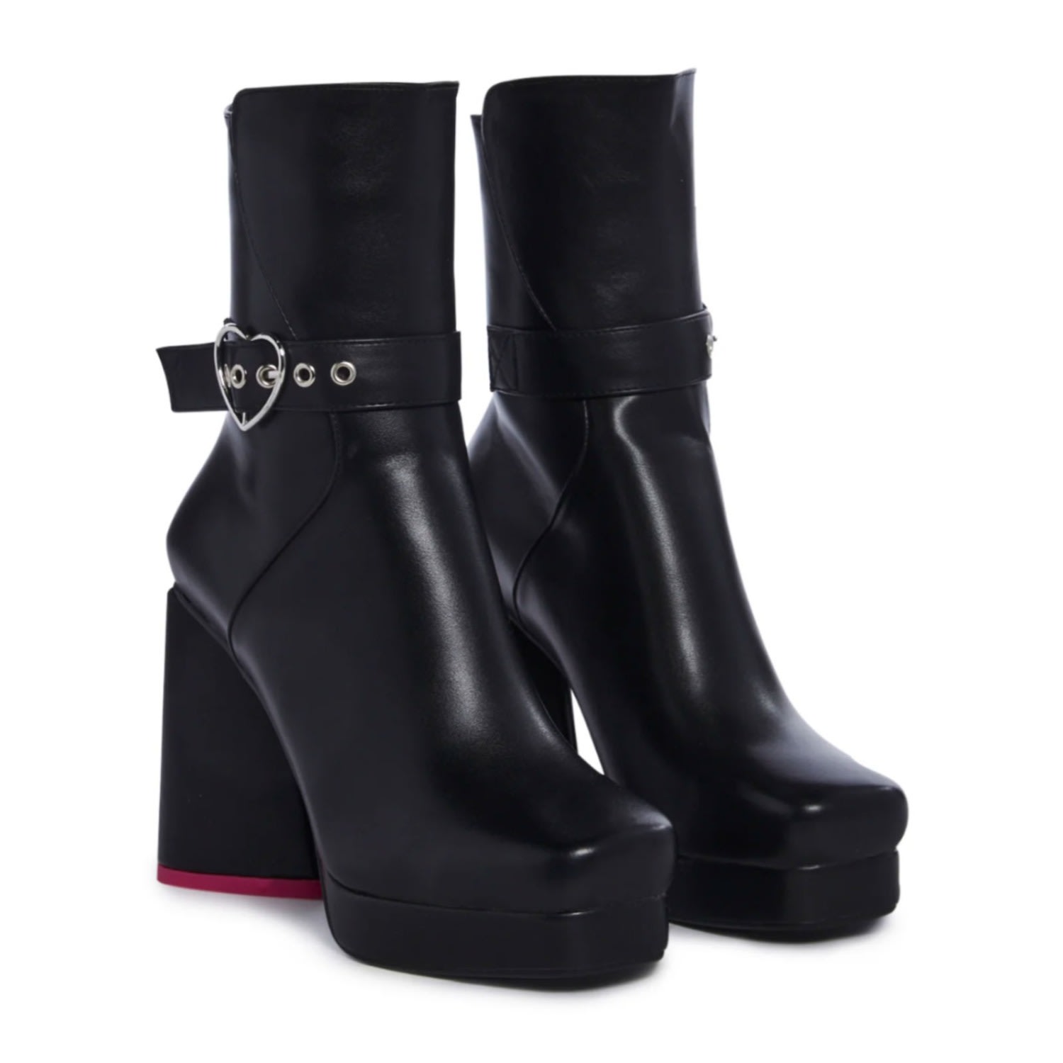 All Yours Platform Ankle Boots In Black LAMODA Wolf Badger