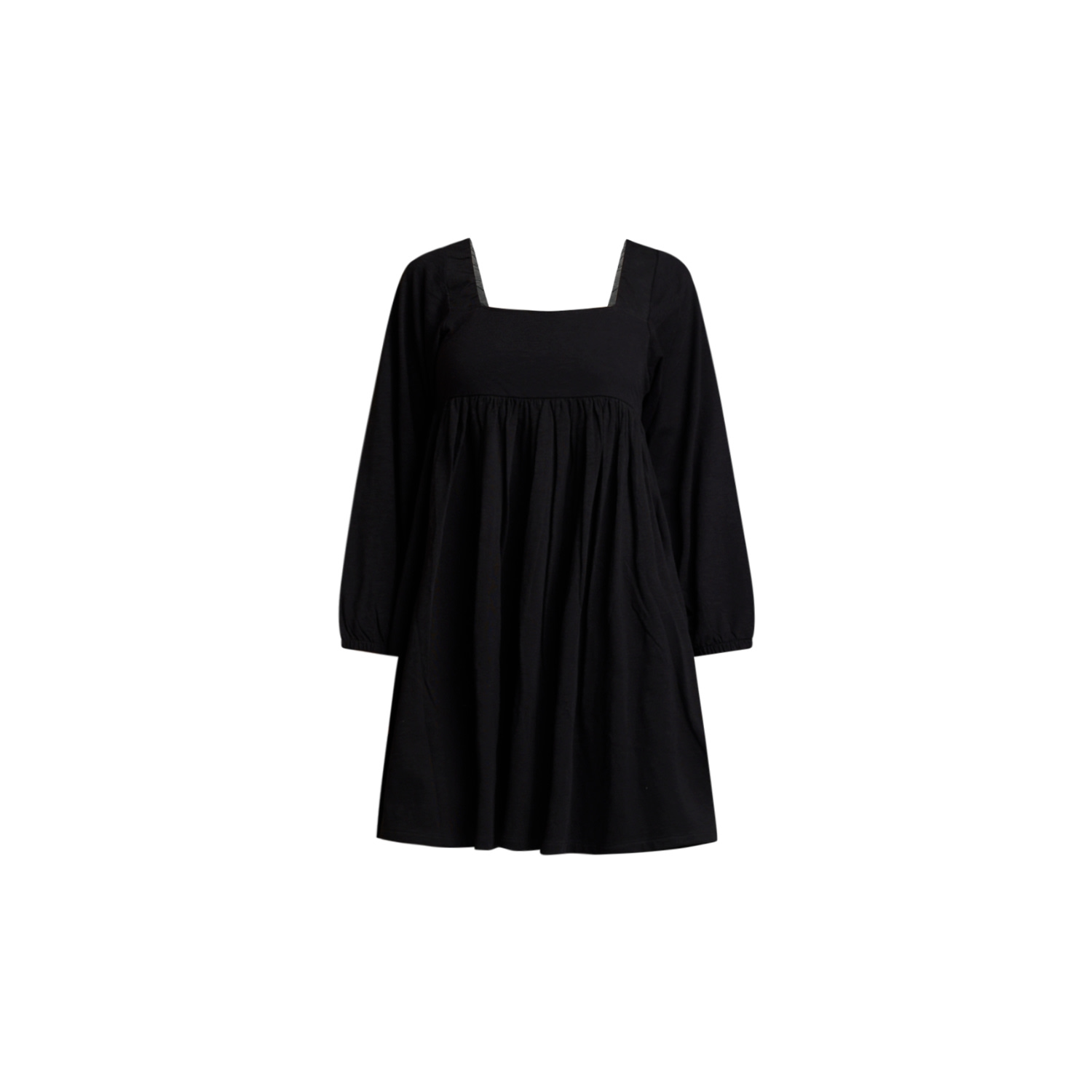 black long sleeve babydoll dress Floral Cotton Dress: Mini ensuring all eyes are on you AE Sunchaser Babydoll Puff Sleeve