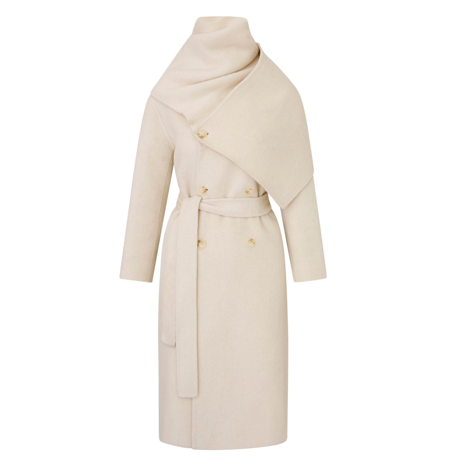 Amelia Cream Scarf Coat | CENTRE PIECE | Wolf & Badger