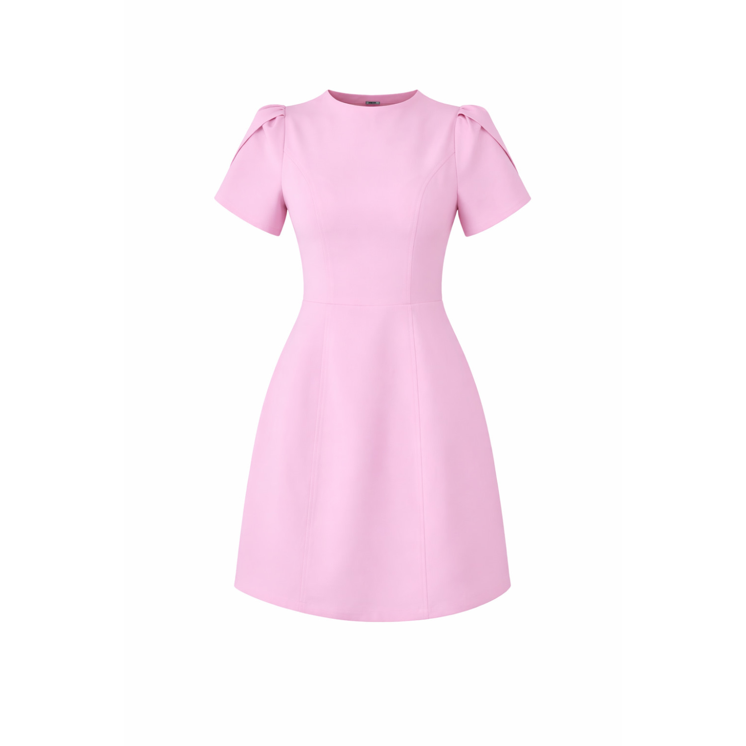 high neck pink mini dress High Neck Open Back Mini Dress In Pink Flower Sequin | EGO US