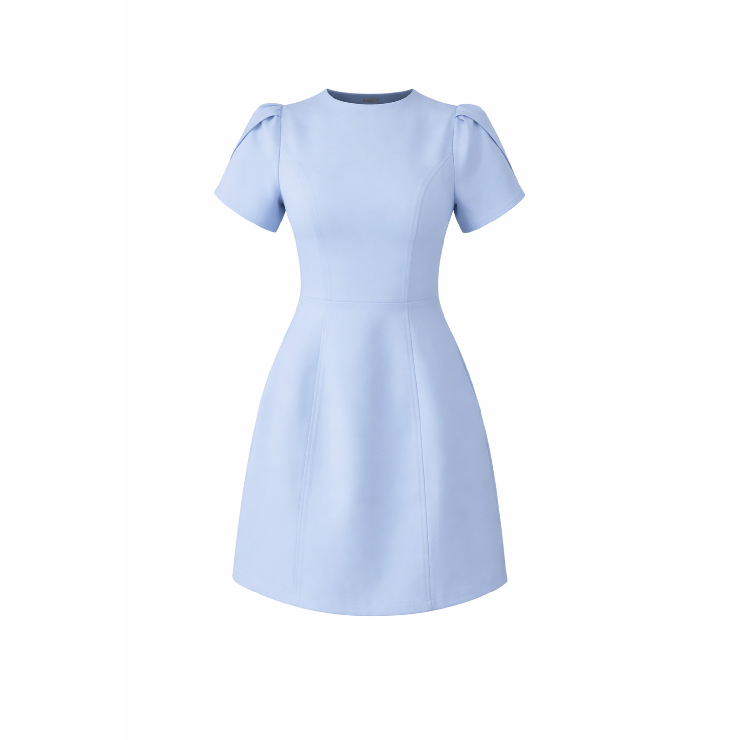 Ami Tulip Sleeve High Neck Mini Dress Sky Blue | Girl In Mind | Wolf &  Badger