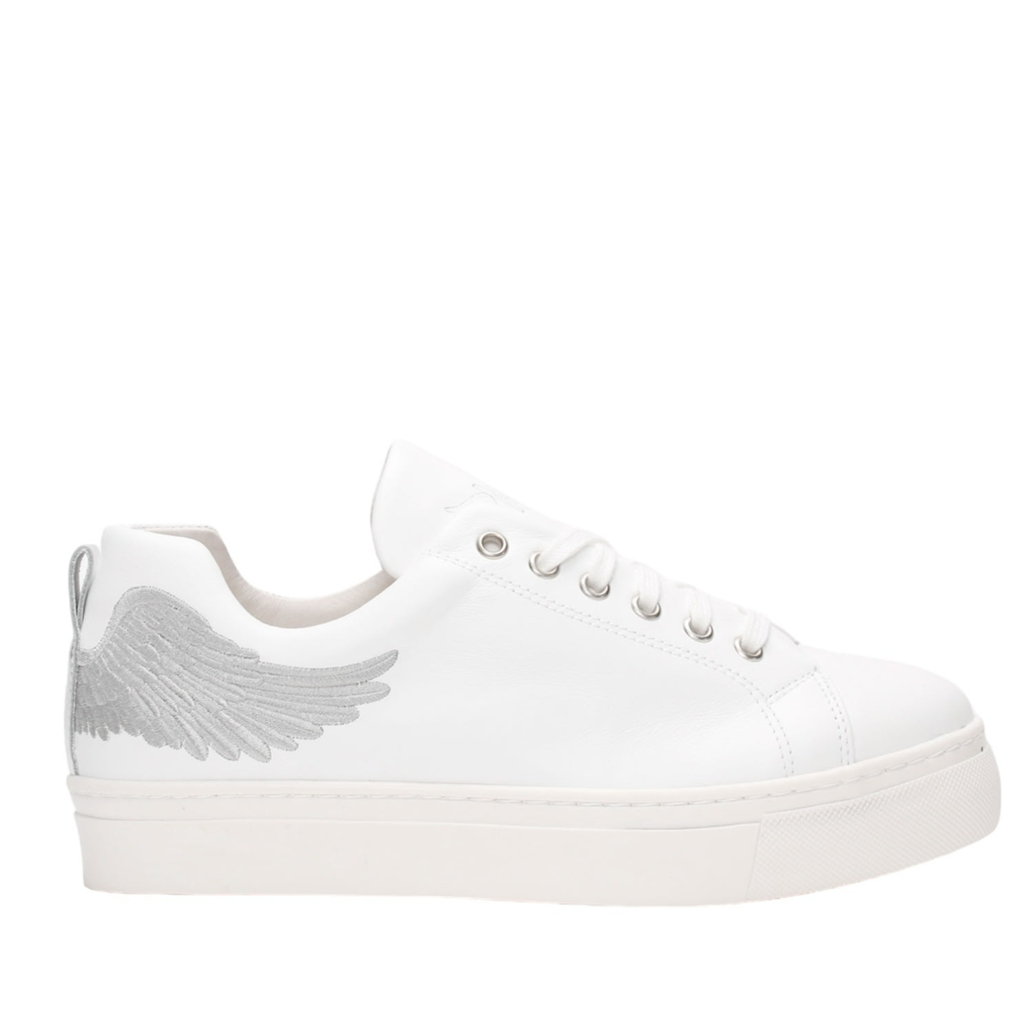 Angel's Ease - Classic Trainer In White With Silver Wing | Marté