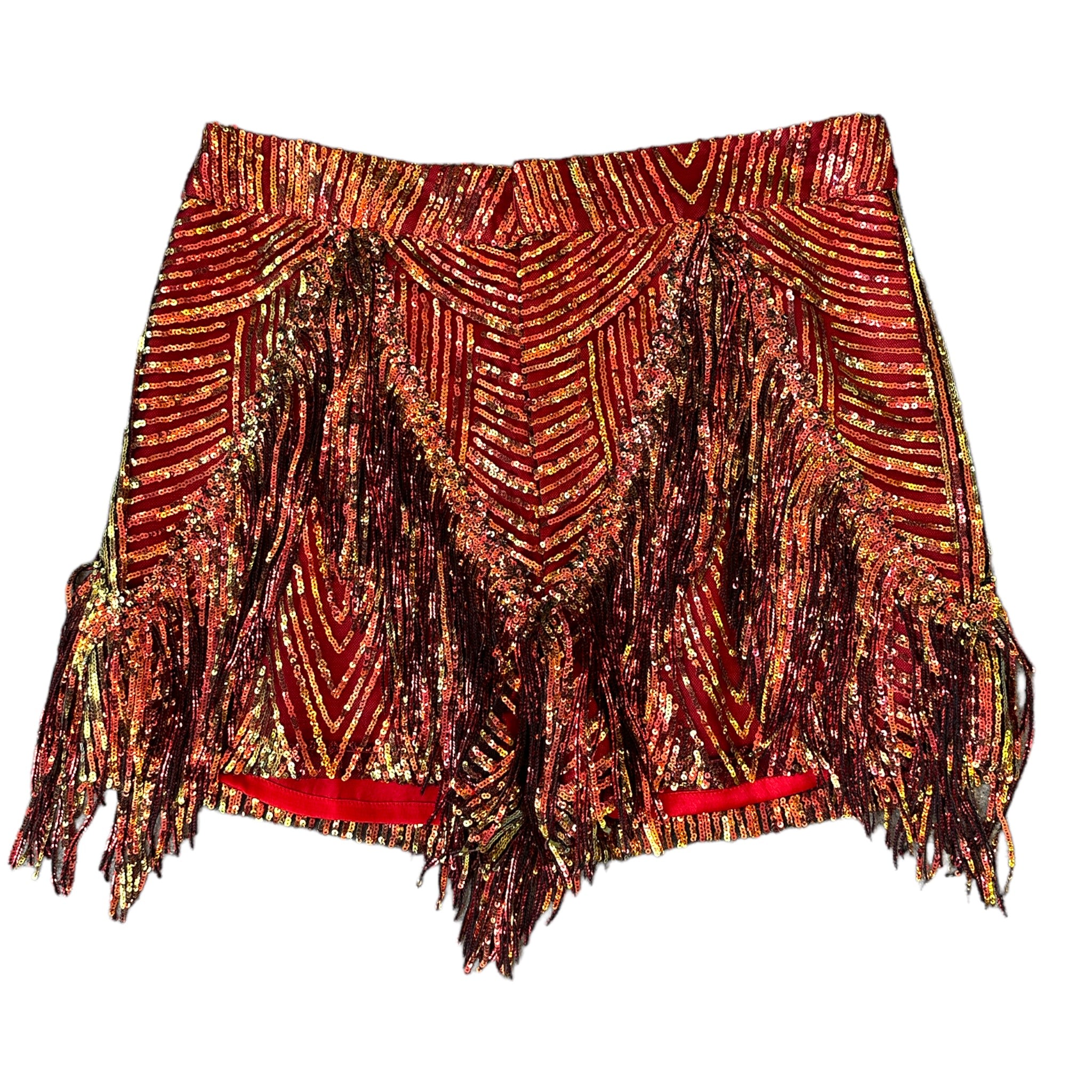 Sequin fringe shorts sales