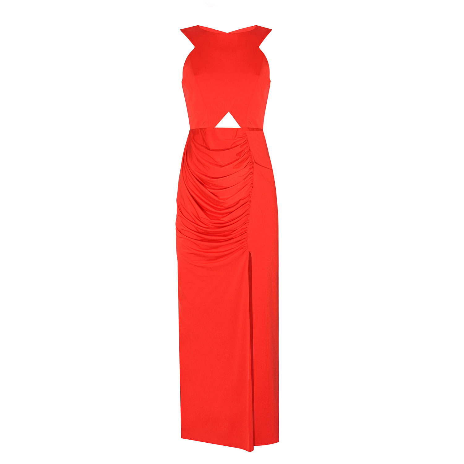 aura red dress Allegra Aura | Red Spot Silk Maxi Dress