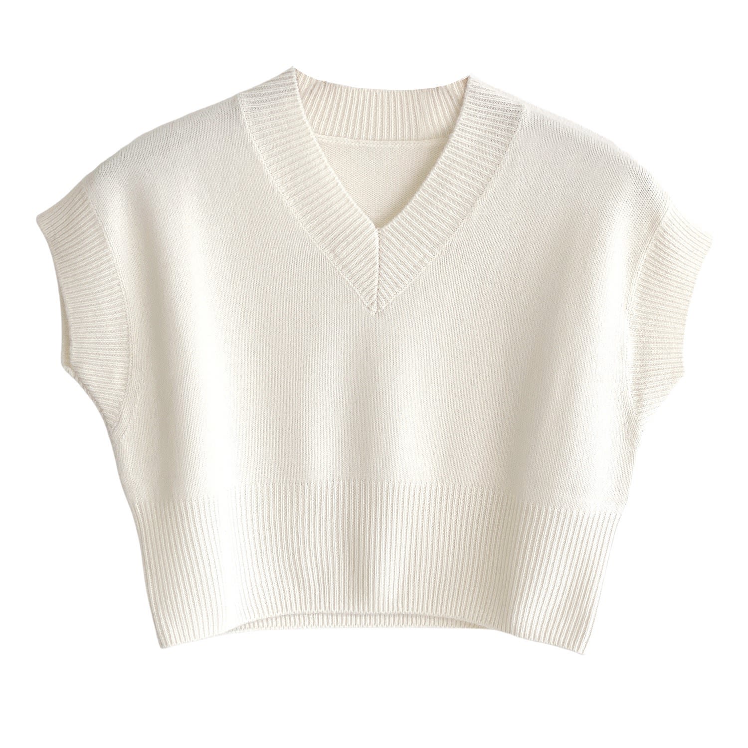 Cashmere Cropped Sweater Vest - Neutrals | Zenzee | Wolf & Badger