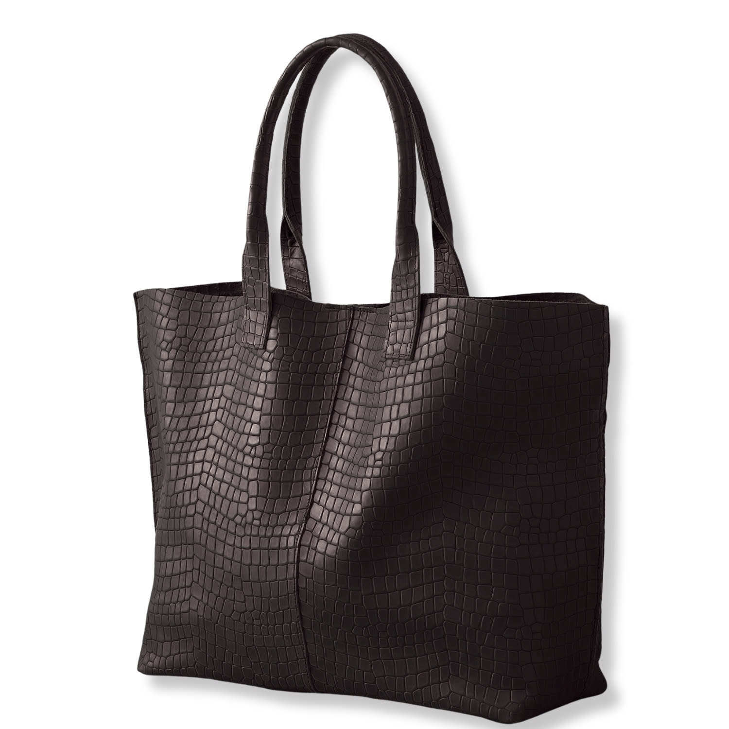 最終一品物トートバッグ Embossed crocodile Black Croc Embossed Extra Large Tote Bag - Maxi | JUAN-JO | Wolf