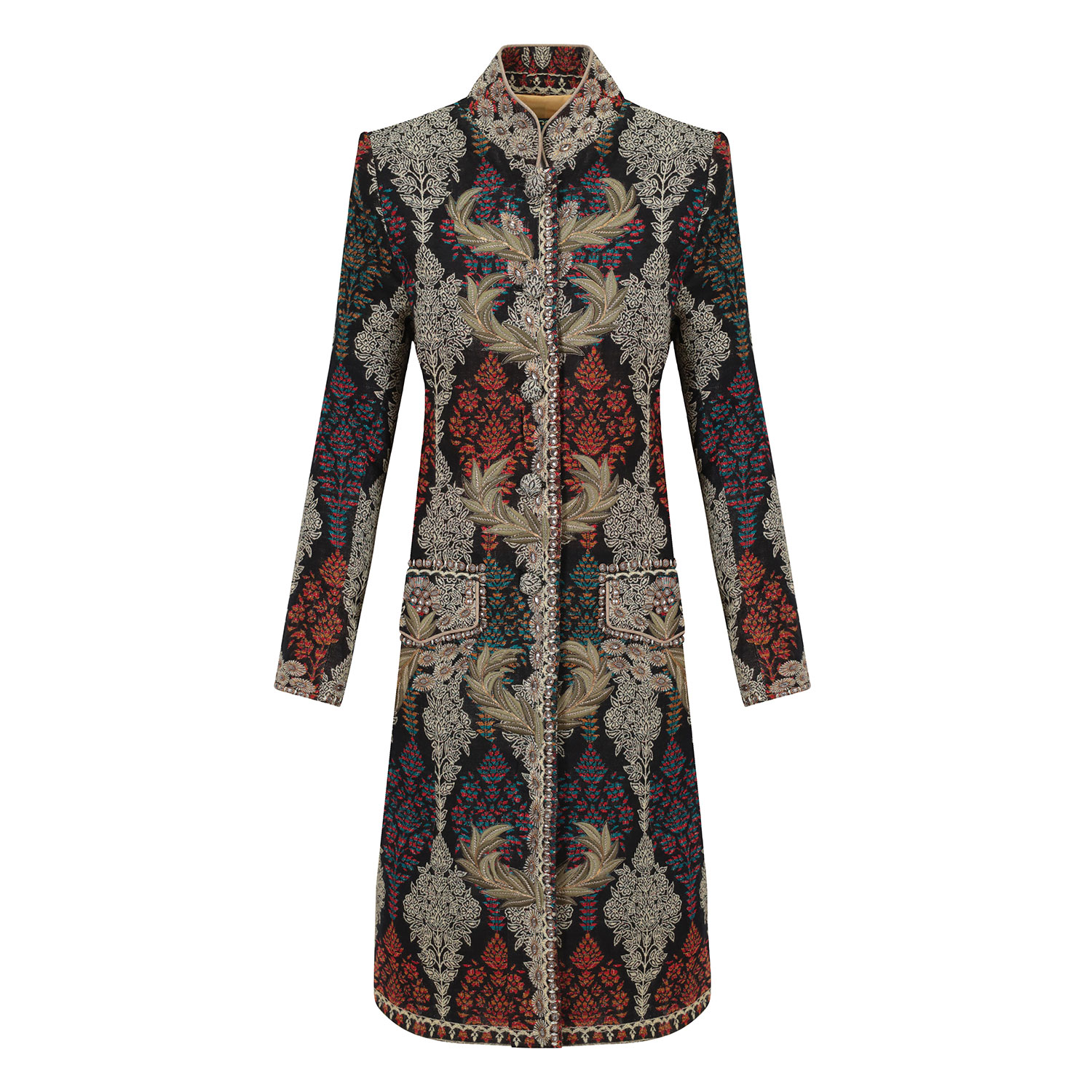 Black Danube Tripoli Embroidered Wool Coat | Beatrice von Tresckow