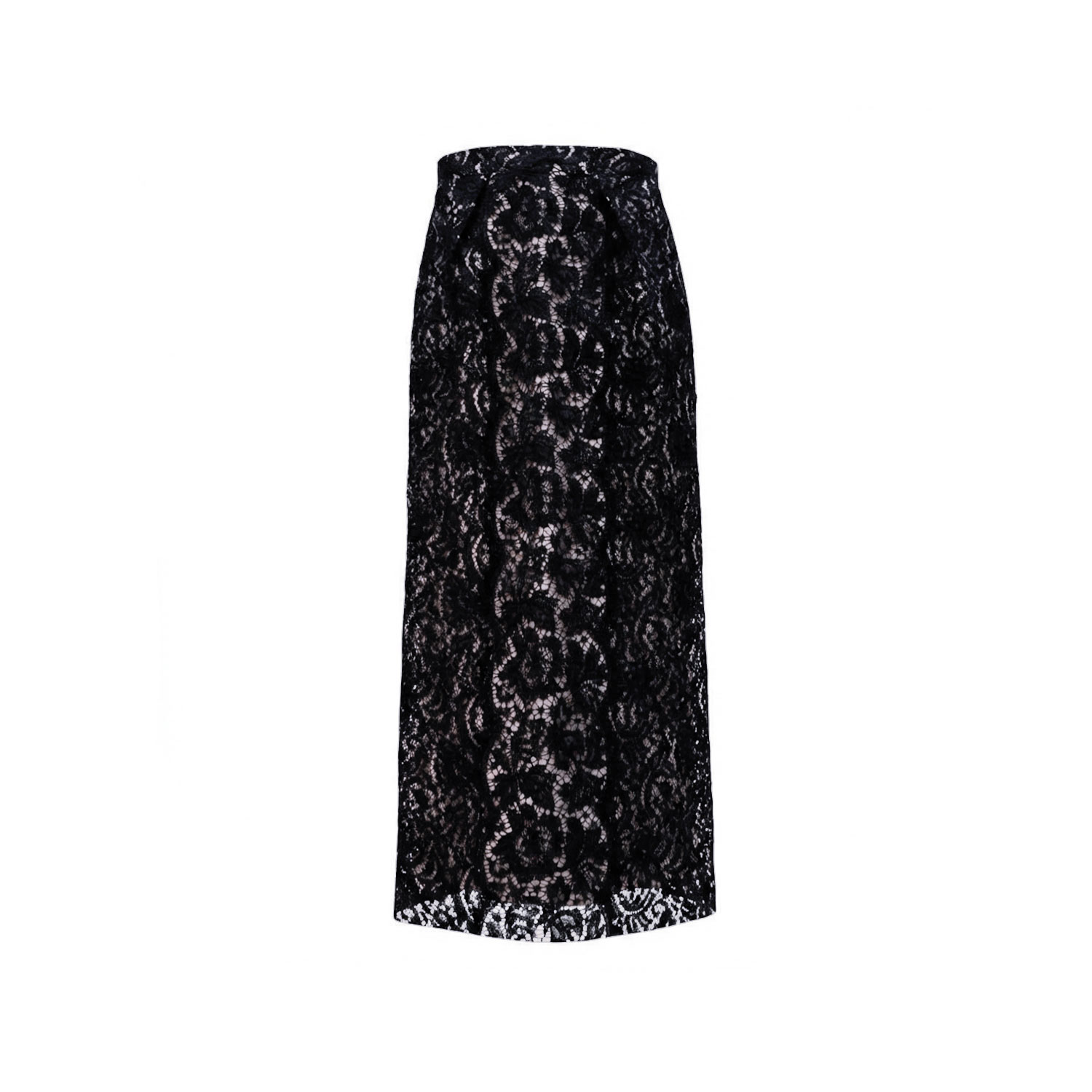 Black Lace Amal Draped Skirt | L2R THE LABEL | Wolf & Badger