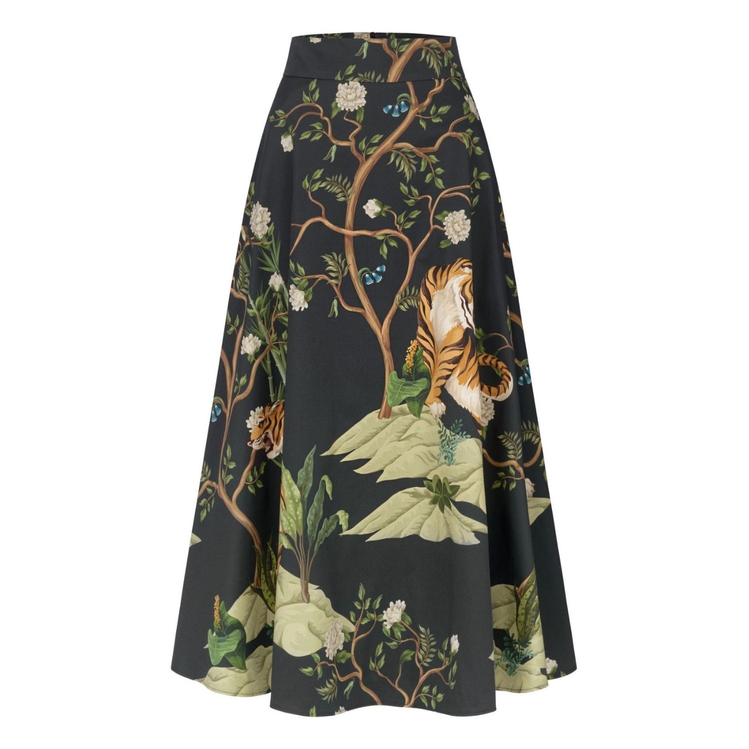 Black Tiger Print Maxi Skirt | Marianna Déri | Wolf & Badger
