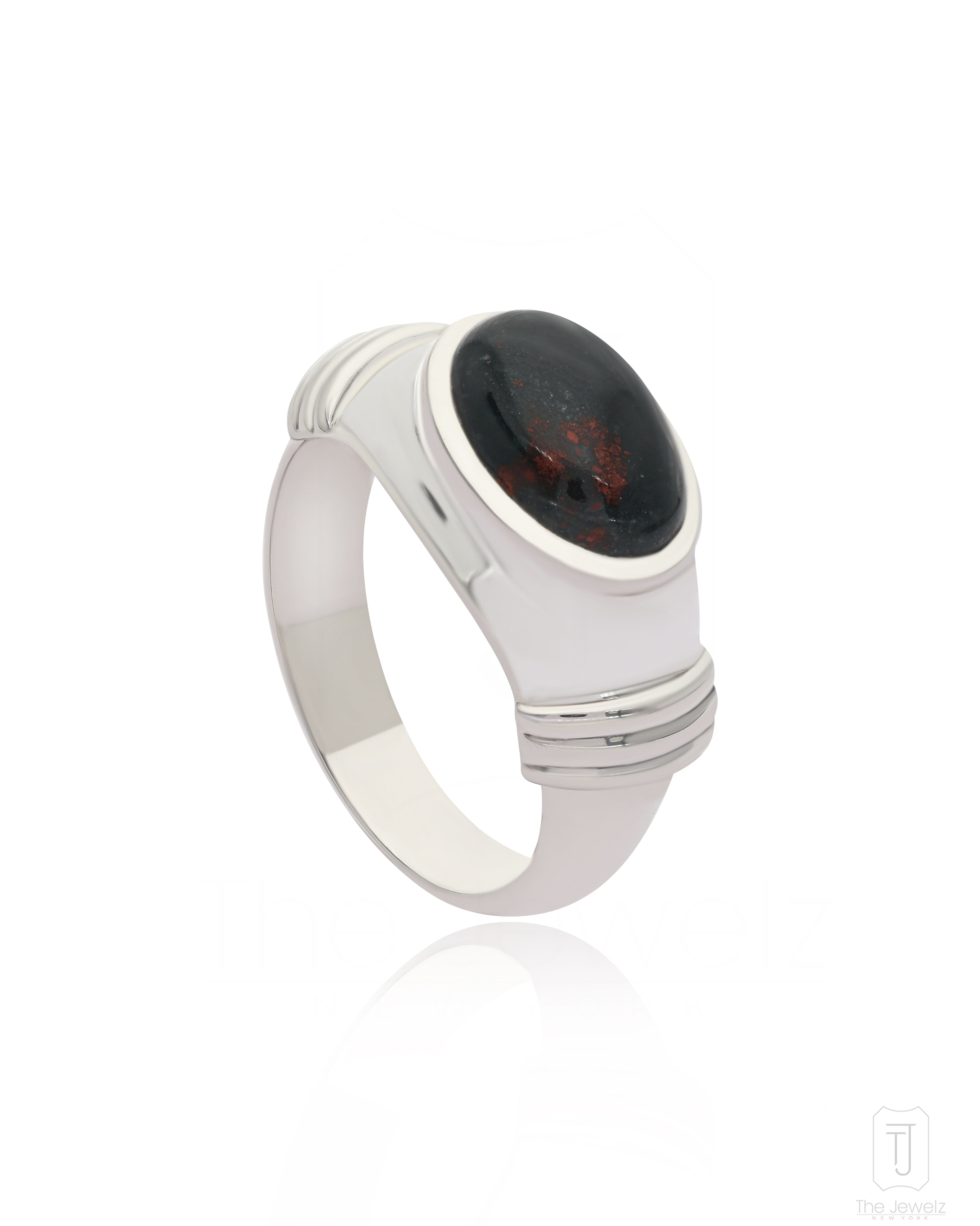 Bloodstone Signet Silver Band - Men's | The Jewelz | Wolf & Badger