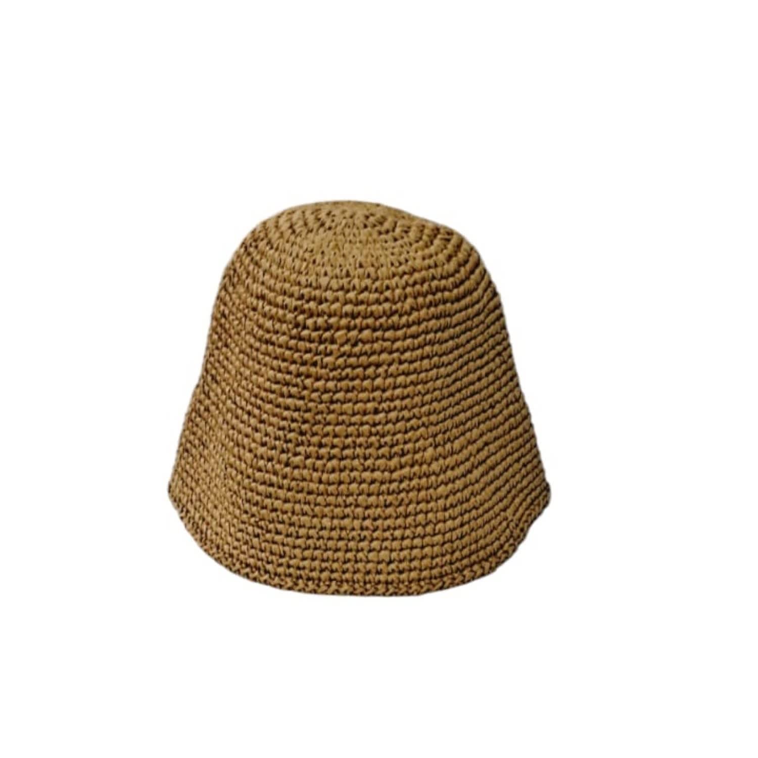 Brown Raffia Bucket Custom Summer Hat | Springmoonatelier | Wolf