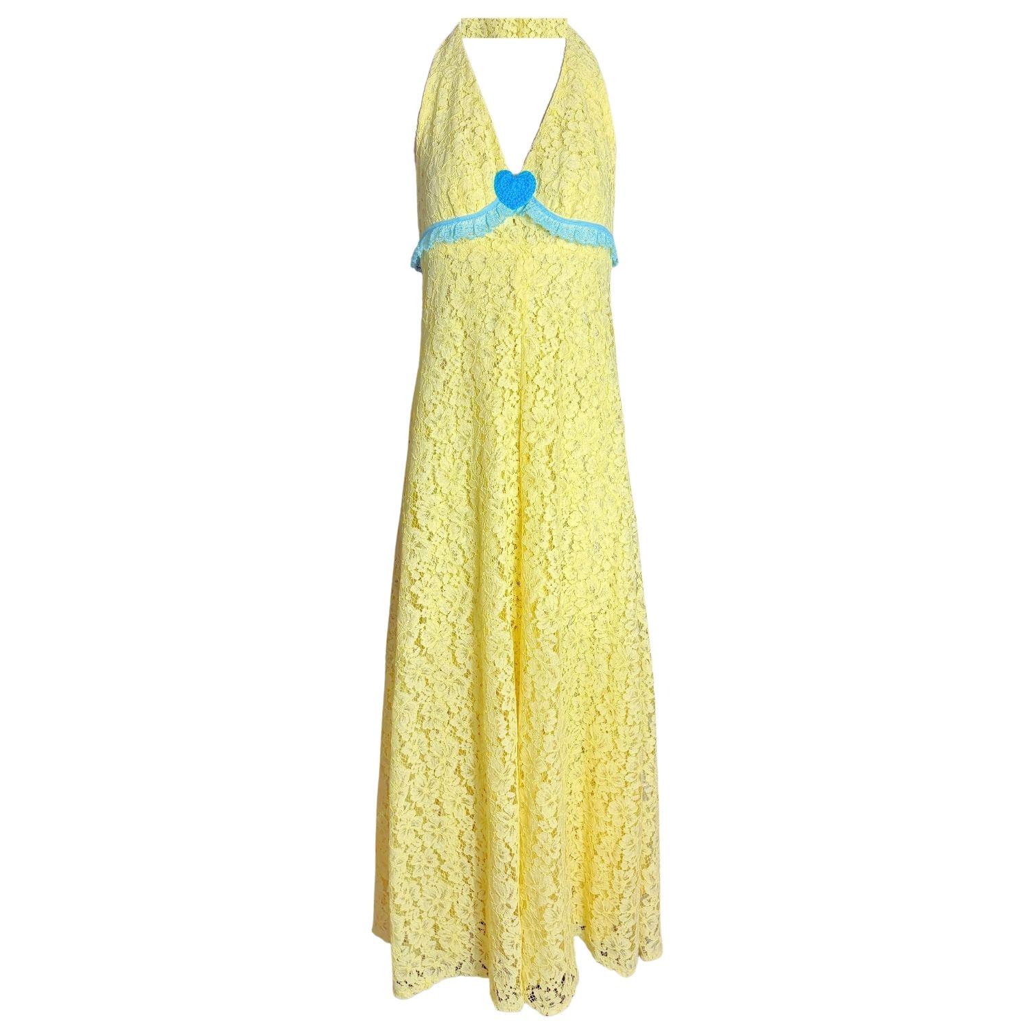 Butter Yellow Lace Maxi Halter Neck Dress | Couture To Your Door | Wolf &  Badger