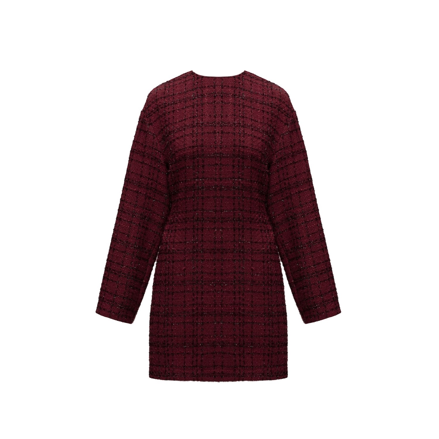 burgundy tweed dress PETRA Bordeaux Tweed Midi Blazer Dress