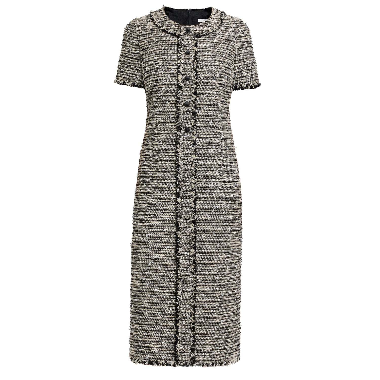 Cass Midi Sheath Dress In Modern Tweed | Santorelli | Wolf & Badger