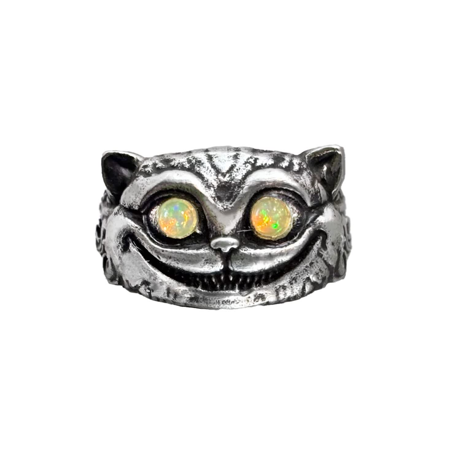Cheshire Cat Ring – Alice In Wonderland | Sterling Silver & Opal