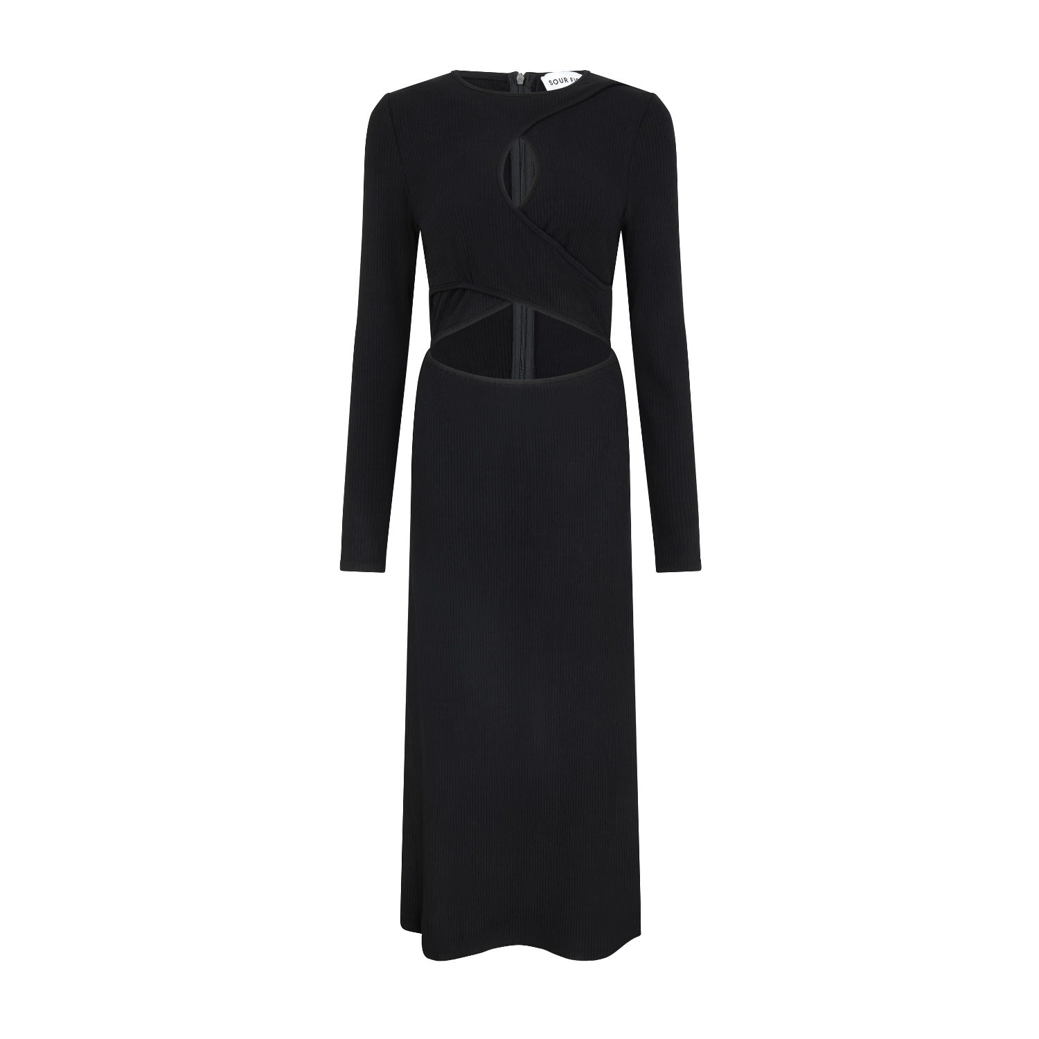 front cut out midi dress Brown Warehouse Metallic Twist Front Cut Out Bias Cut Midi Dress