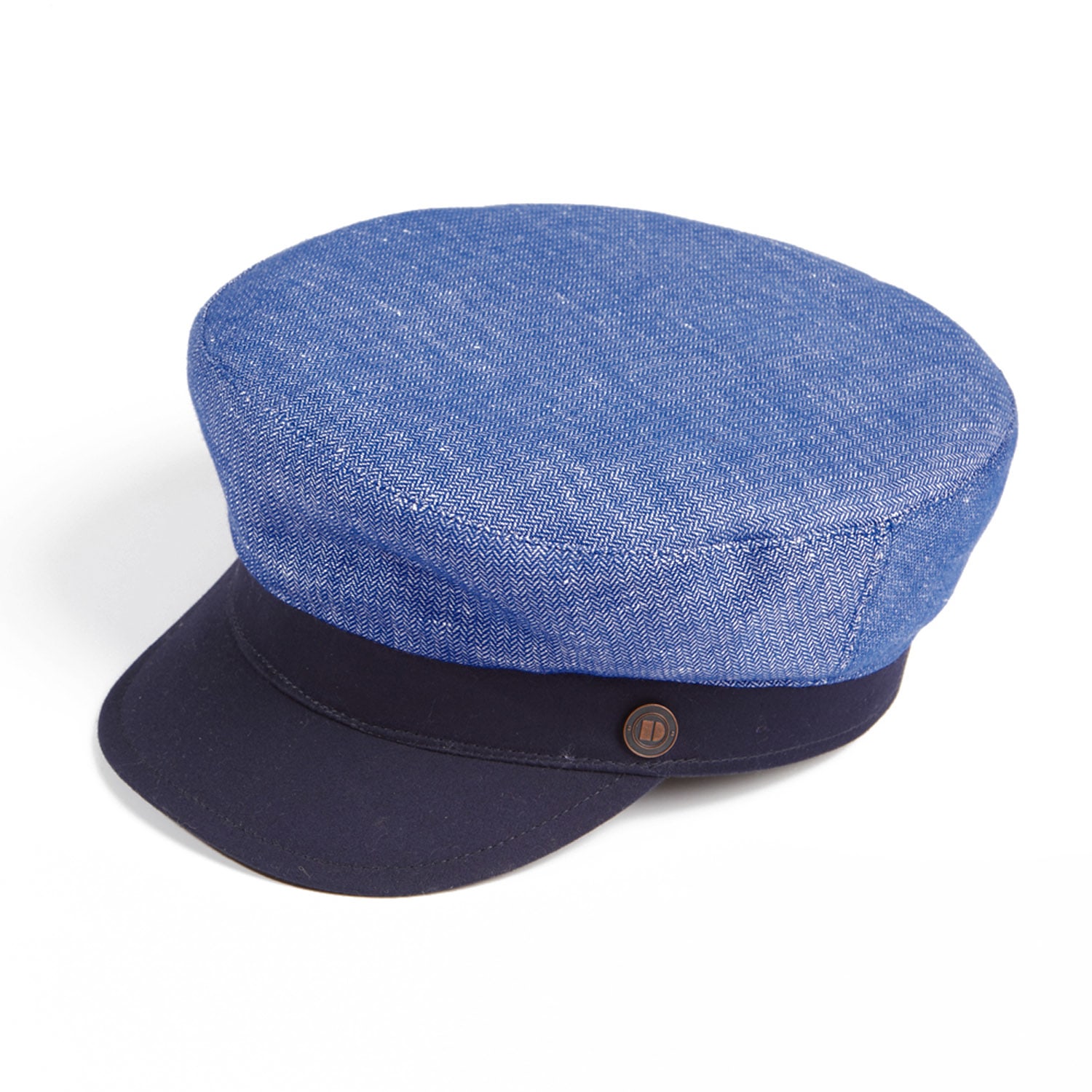 Men s Finn Lapis Blue Linen Summer Italian Sailor Cap Greek Fisherman s Cap 62Cm Dasmarca Hats