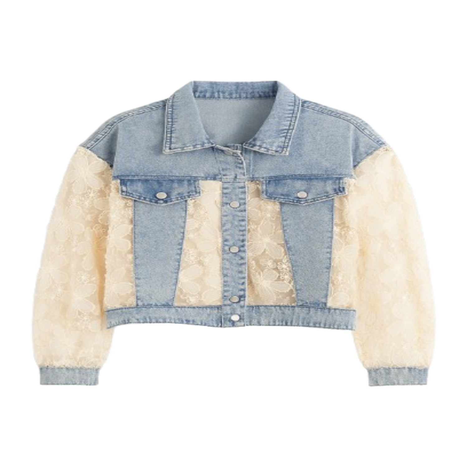 Denim Lace Jacket | Saachi | Wolf & Badger