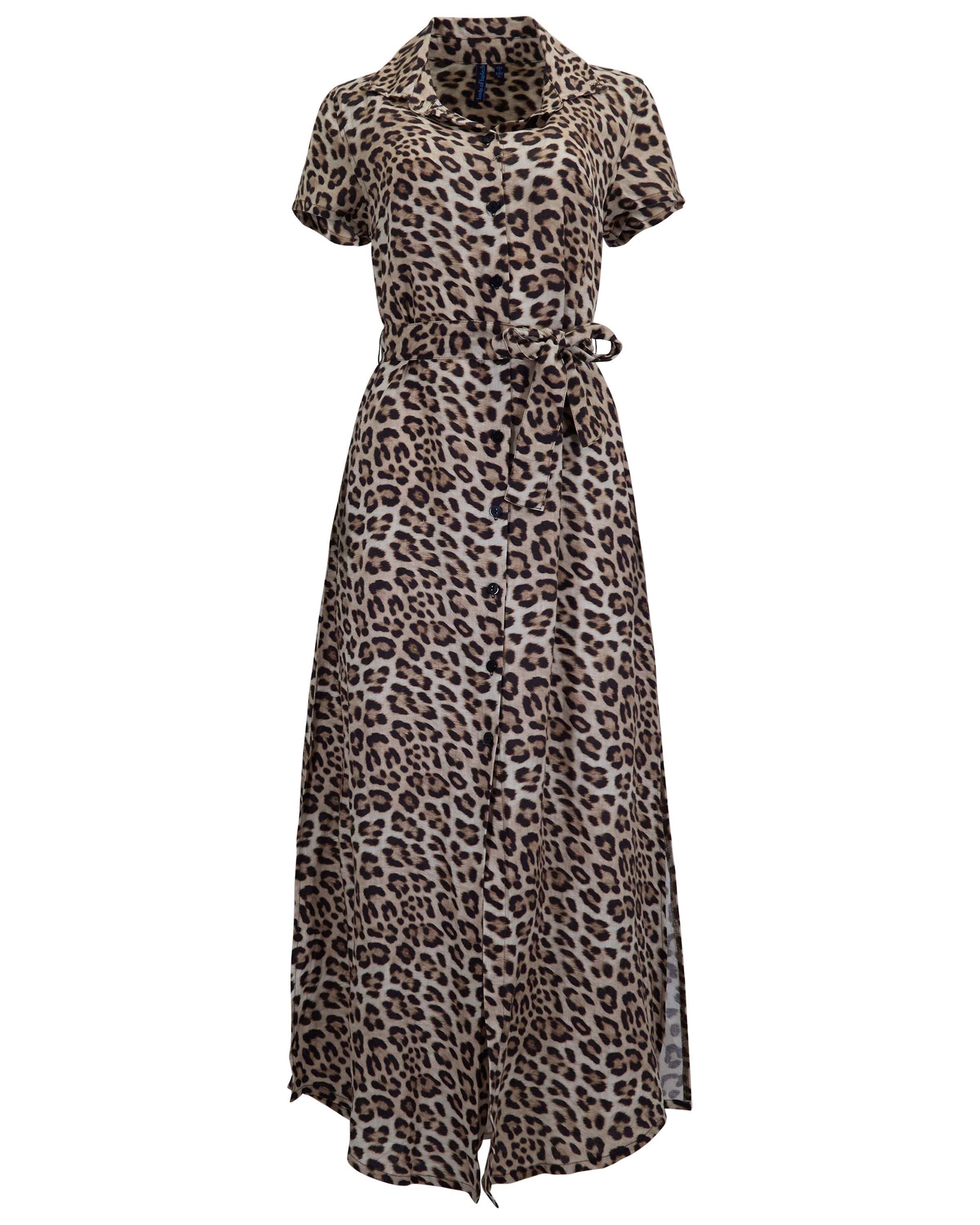 Dorinda Leopard Brown Womens Shirt Dress | Lords of Harlech | Wolf & Badger