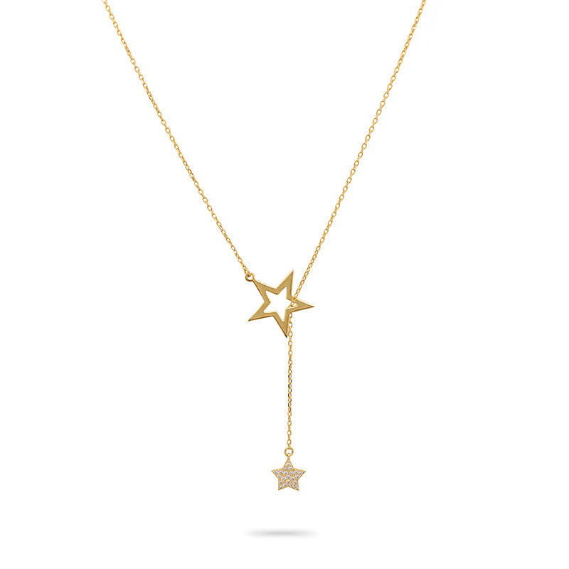 Women s Double Star Lariat Necklace In Gold Gold Trip