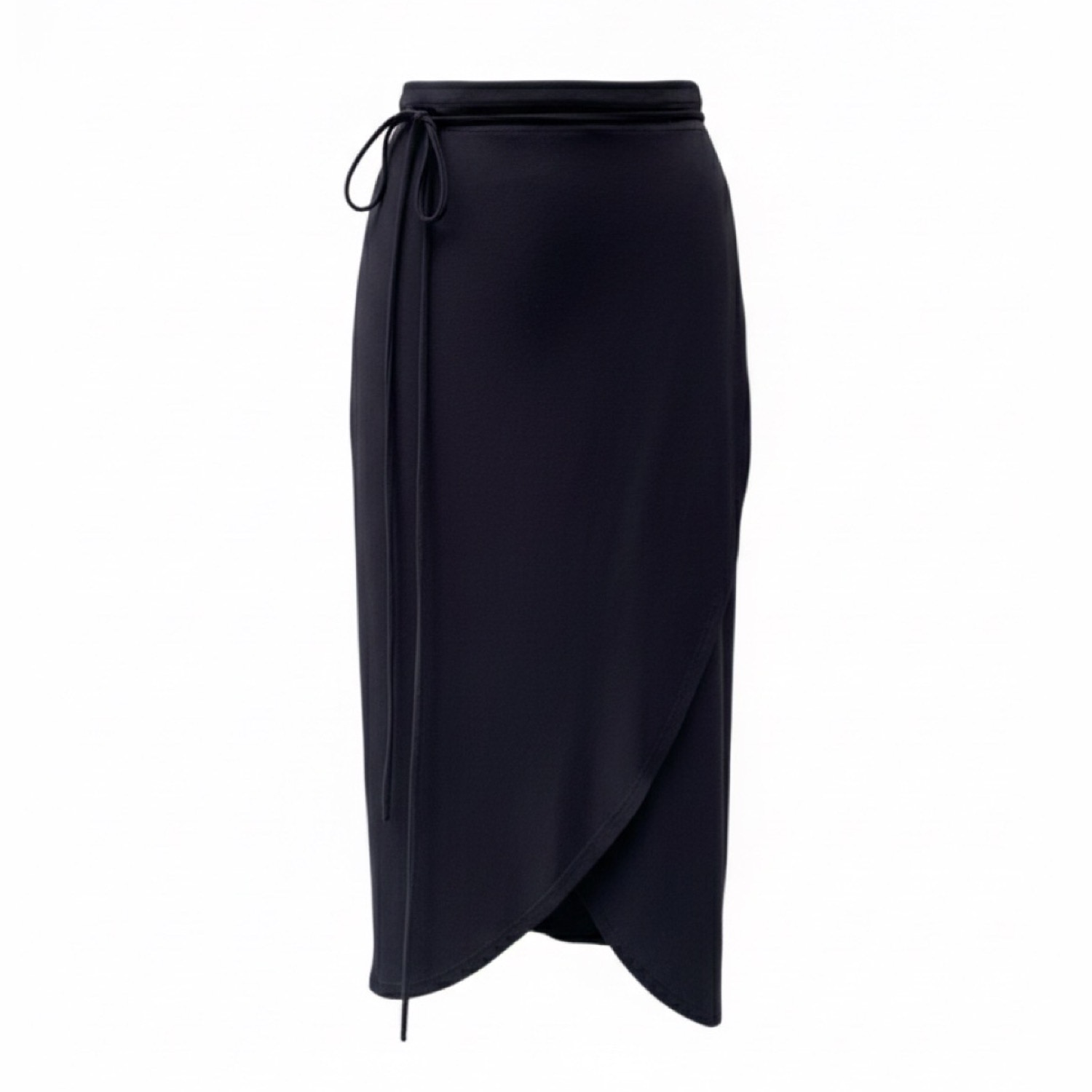 Drape Multi-Way Asymmetrical Wrap Midi Skirt Black | Imaatu | Wolf