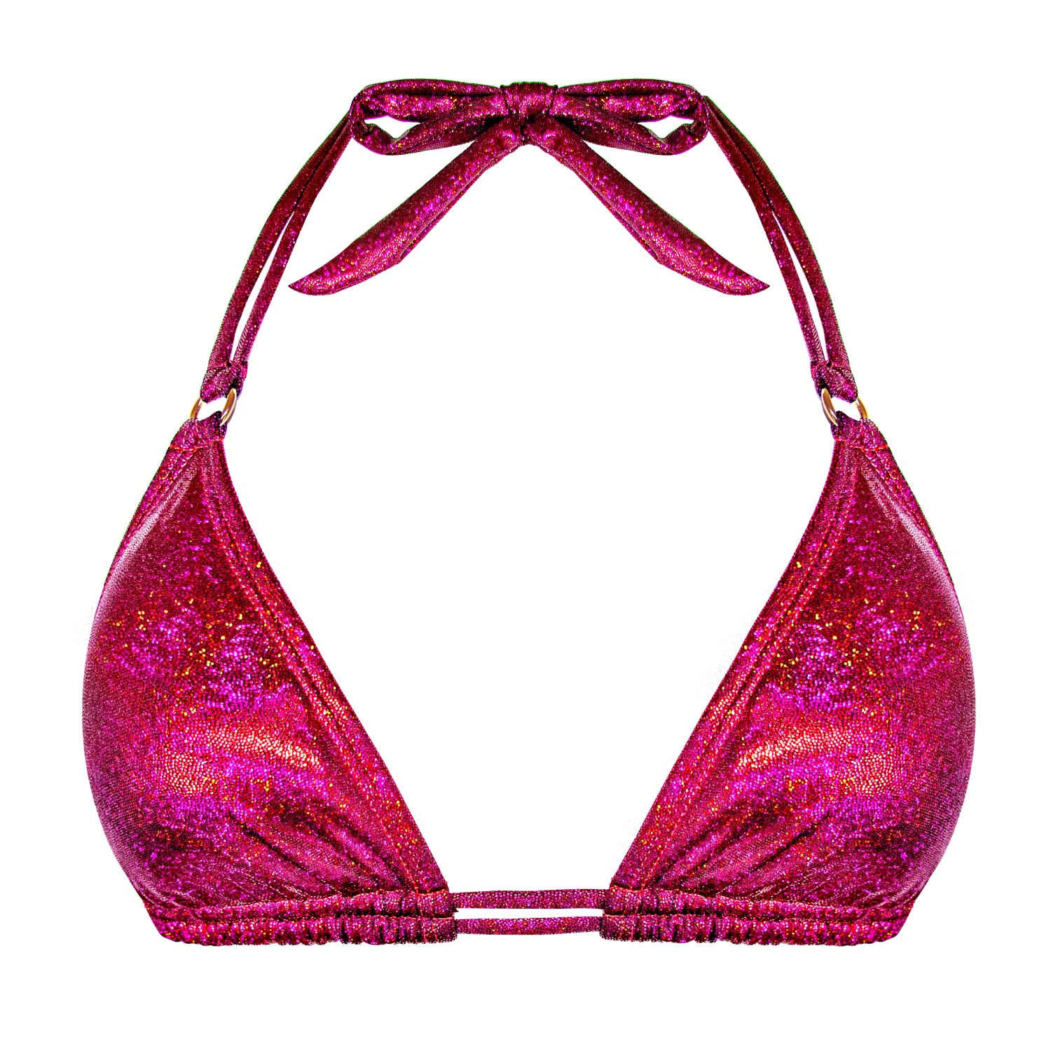 Eden Triangle Bikini Top - Candy Pink Glitter | Enez Swim | Wolf